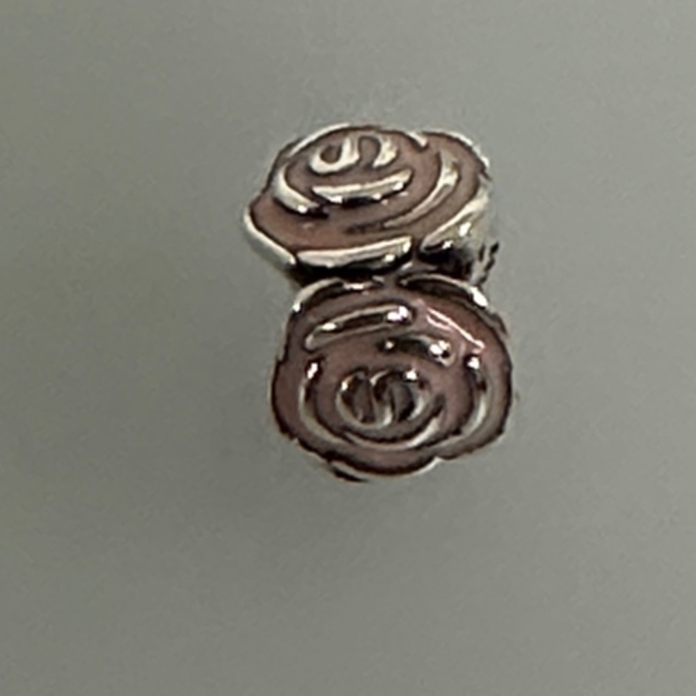 Pandora Silver and Pink Rose charm